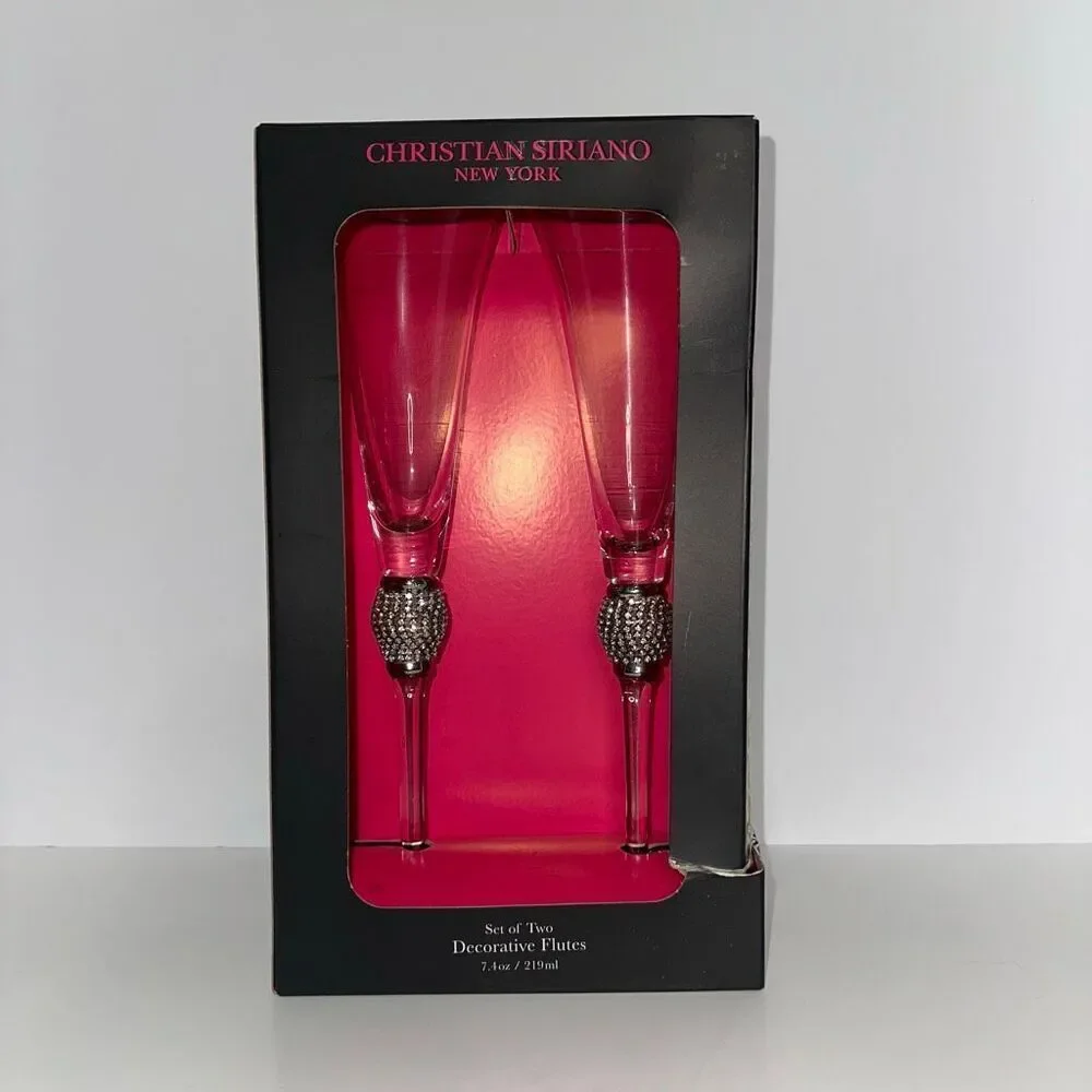 Christian Siriano New York Decorative Champagne Flute Set